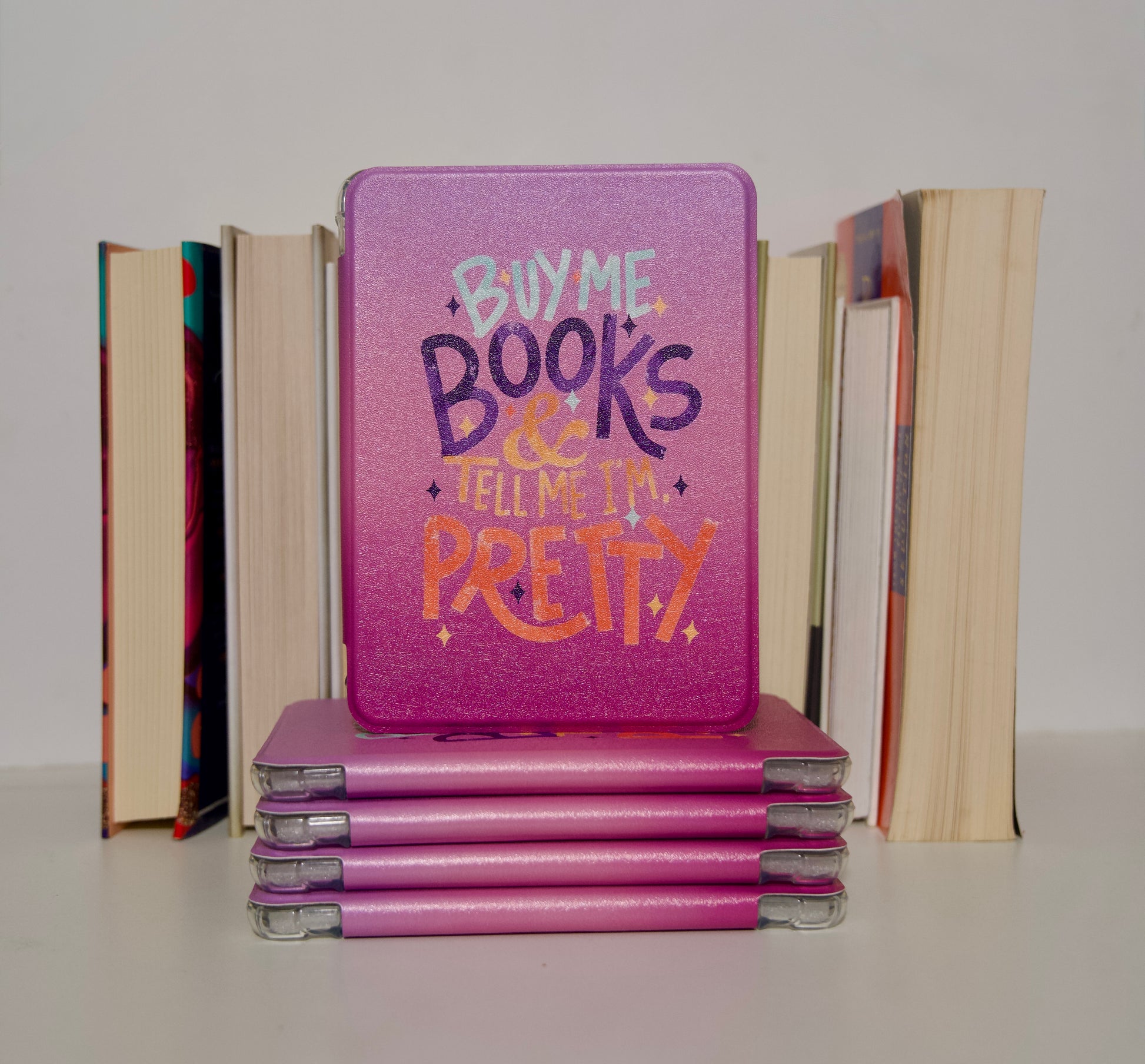 Buy Me Books- Paperwhite12/Colorsoft Kindle Case (Clear back)